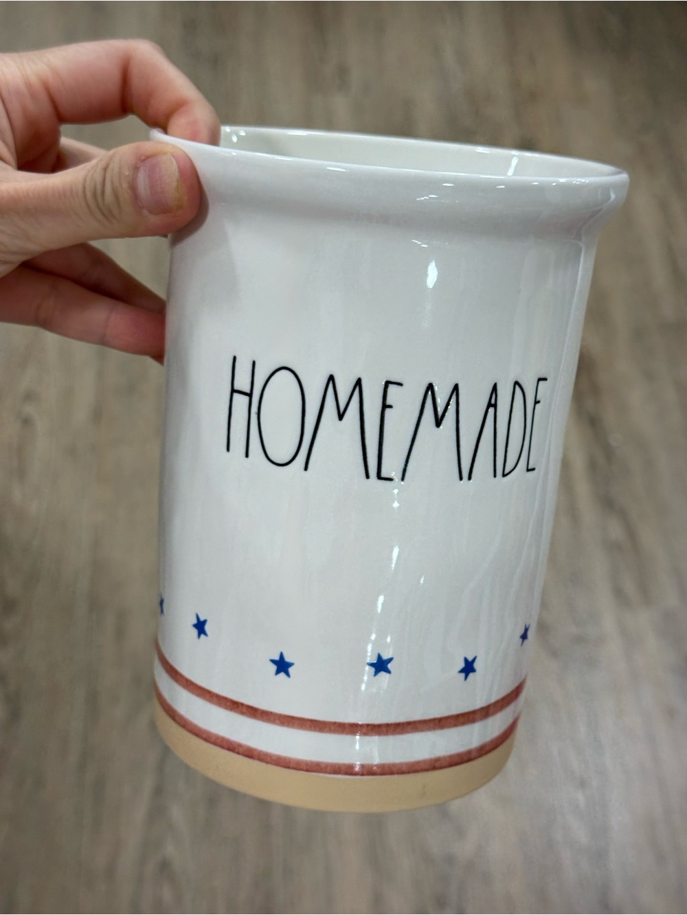 Homemade Ceramic Utensil Holder with Stars